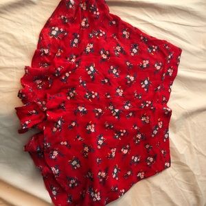 Red flowery shorts
